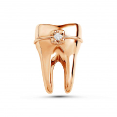 Брошь "Зубик с брекетом №2"