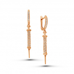 Серьги "Шприц в камнях"