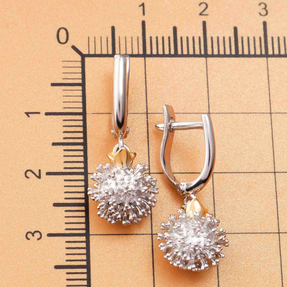 Серьги "Коронавирус" Au 585