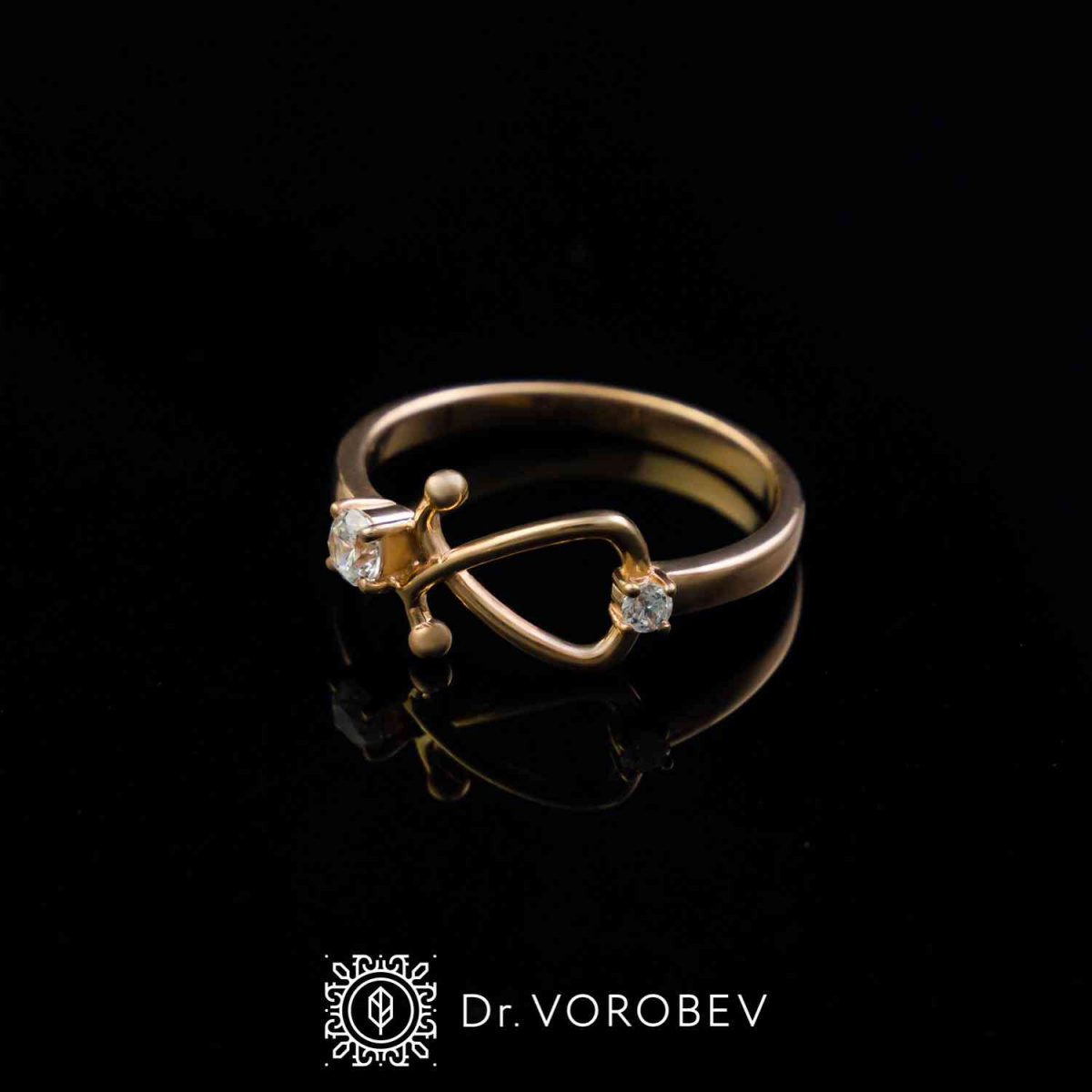 Кольцо "Фонендоскоп" Au 585